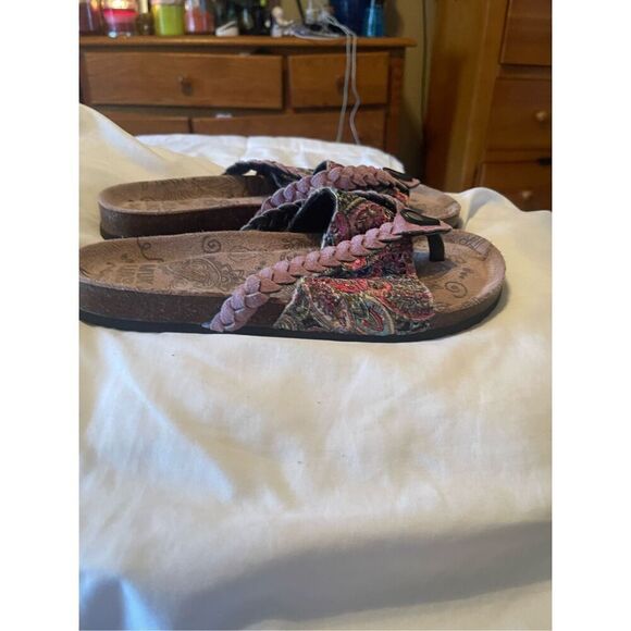 Muk Luks Womens Brown Memory Foam Slip-On Mule Beach Slider Summer Sandals Size - Picture 6 of 14